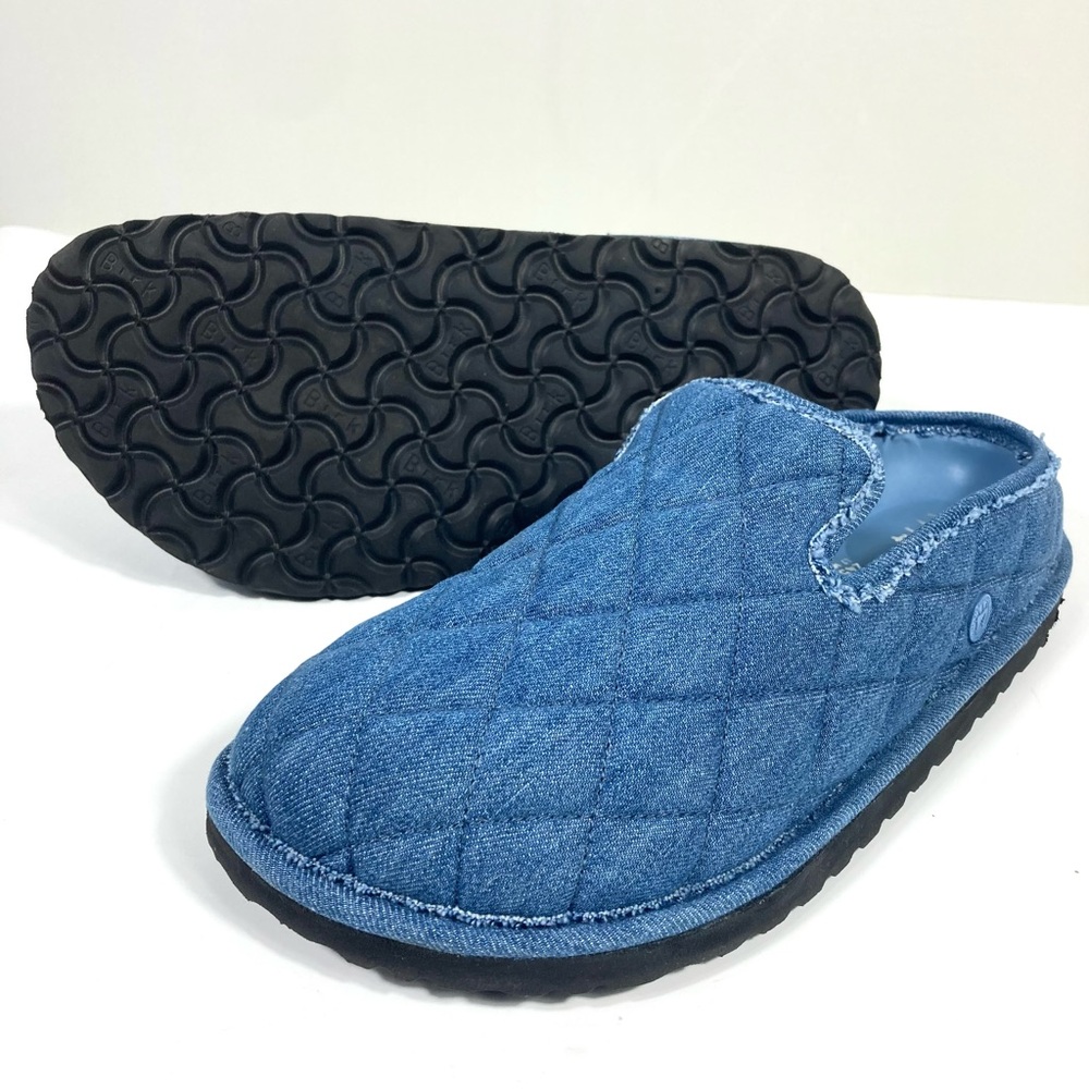 Birkenstock 1774 Eliscu Quilted Denim Slide Clogs Mules Faded Denim 7 38 NEW - Picture 9 of 17